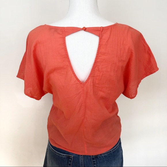 Jun & Ivy Red Pink Floral Embroidered Eyelet Shirt - Picture 5 of 7